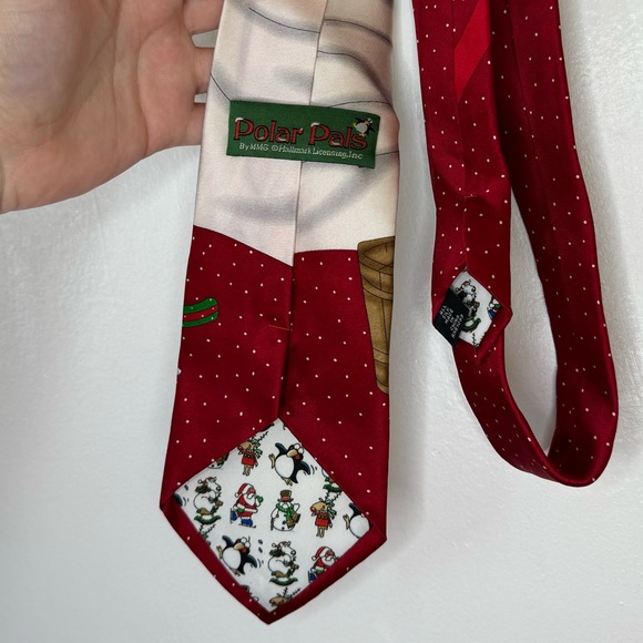 Polar Pals All Silk Christmas Holiday Patterned Tie - Picture 2 of 5